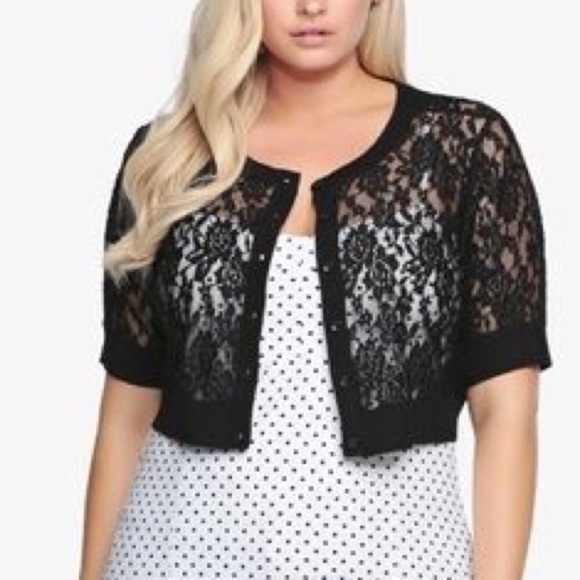 lace cropped cardigan